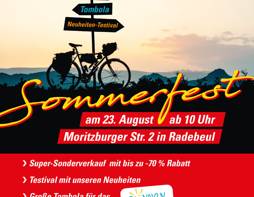 🚴 Sommerfest der Tretmühle am 23. August | Testival, Touren & Tombola